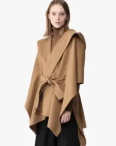 ポンチョコート キャメル