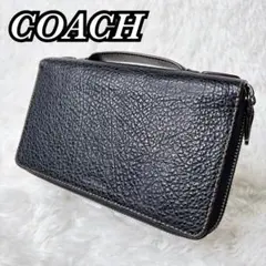 COACH コーチ 長財布 F87104 レザー シボ革 ダブルジップ