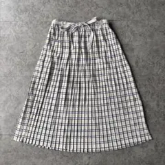 80's vintage ボーダー プリーツフレアスカート レトロ 日本製 美品