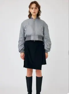 新品未使用moussyウール混合 グレーブルゾンBOMBER JK - メルカリ