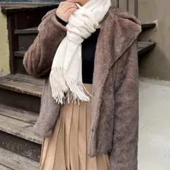 ROYAL PARTY フェイクファーコート ブラウン