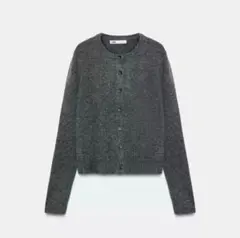 ZARA ザラ ウール100％ベーシックカーディガン グレー