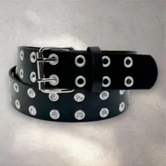 Y2K ダブルピンベルト　スタッズベルト　カジュアル　ユニセックス