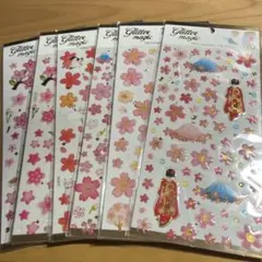 【新品】 桜 ドロップシール 6枚セット 富士山 和風 和柄