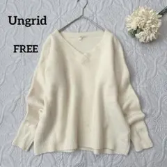 アングリッド　Vネックルーズニット ウール/アンゴラ混　オフホワイト