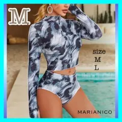 人気Ⅴ⭐️日焼け防止生地ラッシュガード M UV対策 ビーチ フィットネス