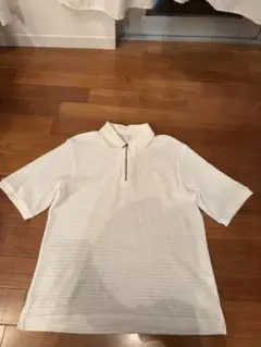 GU メッシュジッパーポロシャツ M ホワイト
