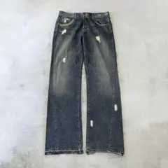 ぽ*ょ様 archive grunge damage flared denim