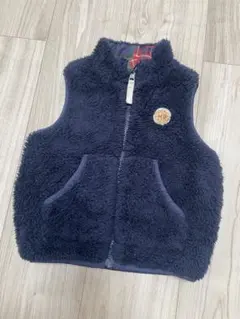 ホットビスケッツ　リバーシブルベスト ネイビー　チェック　90