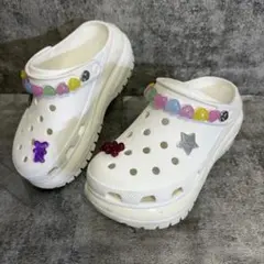 クロックス■メガクラッシュ クロッグ★厚底★ビジュー付き【25cm】
