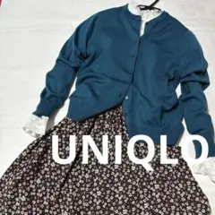 UNIQLO ユニクロ/青緑色カーディガン 長袖/サイズM