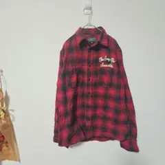 美品✨Shelty シェルティ 刺繍入りチェックシャツ 赤 M メンズ