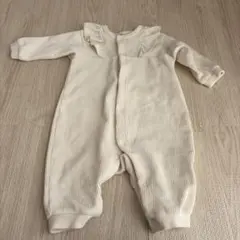 フリル付きクリーム色ロンパース95cm未満