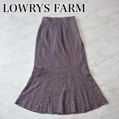 美品 LOWRYSFARM スタイルアップマーメイドスカート チェック フレア