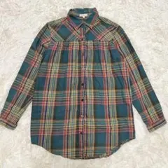 Hushush ハッシュアッシュ　チェック柄シャツ　ネルシャツ　サイズ2 緑