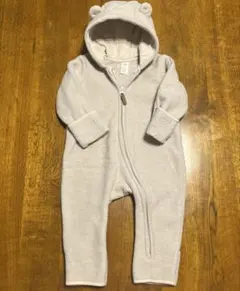 H&M フリースオールインワンスーツ　くまみみカバーオール