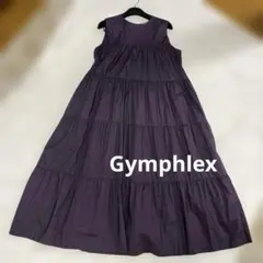 Gymphlex コットンブロード スリーブレス ティアードワンピース