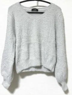 ファーセーター　ライトグレー