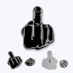 Middle Finger ミドルフィンガー 中指《BLACK》ピンバッジのサムネイル