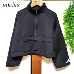 adidas アディダス スウェット トレーナー ジャージ ビックロゴ ブラック