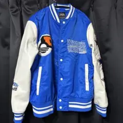 ZARA ザラ スタジャン アウター ブルゾン ブルー 音符 Tシャツ 青