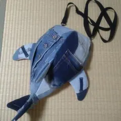 KASEI ユニセックス 小サメ ショルダーバッグ デニム 小サメショルダーバッグ リメイクver.