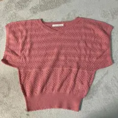 イーハイフンワールドギャラリー/ニット半袖ピンク