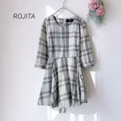 ROJITA ロジータ/ 七分袖 ワンピース フレアスカート キャップスリーブ