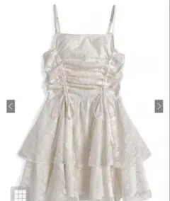 花柄レースギャザーキャミミニワンピース　dk1442