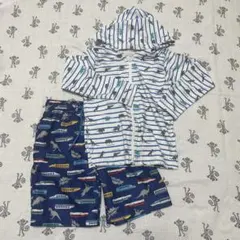 マザウェイズ 男の子　水着　ラッシュカード　恐竜　新幹線　サイズ120