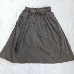 GU ウエストリボン フレアスカートM シンプル オフィカジ ベーシック