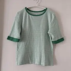AUNT Marie's ボーダーカットソー　緑のサムネイル