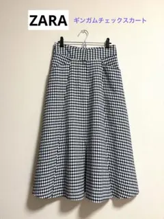 ZARA ギンガムチェック フレアスカートのサムネイル