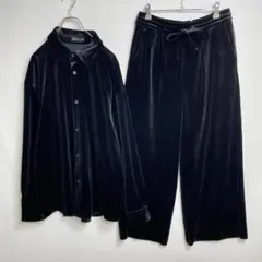 ZARA 벨루어 셔츠 (상의) 벨루어 팬츠 셋업 남성 블랙