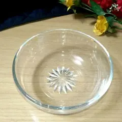 昭和レトロ　昭和中期〜後期　中鉢　カットガラス　ガラスボウル　ガラス鉢