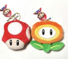 スーパーマリオ キノコ・フラワー　コインケース　キーホルダー