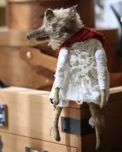 2D白狼さん アーティストベア 海外作家様 ハンドメイド ぬいぐるみ ユニーク 2D白狼さん アーティストベア 海外作家様 ハンドメイド ユニーク