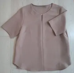 【ロペピクニック】フロントホックハーフスリーブブラウス Lサイズ ベージュ