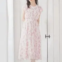ハニーズ 袖フリルワンピース 花柄 サイズ3L Honeys