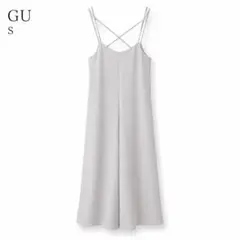 【美品】GU キャミサロペット オールインワン バッククロス グレー S