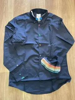 日本製Paul Smith マルチカラーボタン 袖裏マルチストライプ 長袖シャツのサムネイル