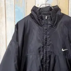 94☆ナイキ☆ジップアップナイロンジャケット☆ワンポイント刺繍ロゴ☆XXL