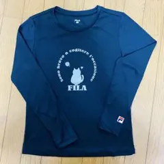FILA 黒　長袖シャツ 猫デザイン