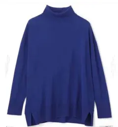 UNFILO タートルネック 長袖ニット 青