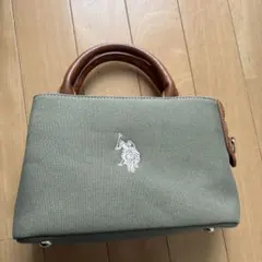 カーキ　ミニハンドバッグ