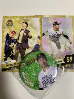 福岡ソフトバンクホークス 長谷川威展 缶バッジ カードセット