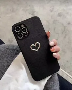 ♡新品未使用♡ブラックハートデザインiPhone11ケース