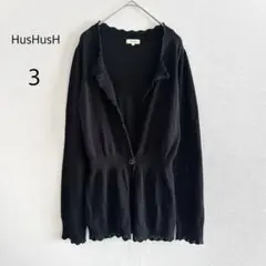 HusHusH カーディガン フリル ウエストマーク ブラック 黒 3 長袖のサムネイル