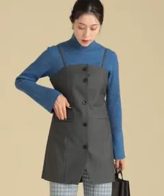 Ray BEAMS バック オープン ビスチェ ミニワンピース グレーのサムネイル