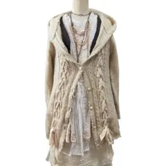 Y2K axes femme レースアップリボン ニットカーディガン 森ガール